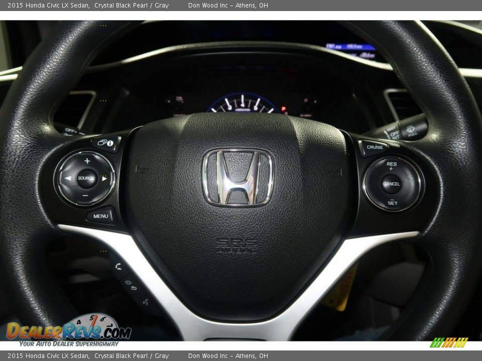 2015 Honda Civic LX Sedan Crystal Black Pearl / Gray Photo #15