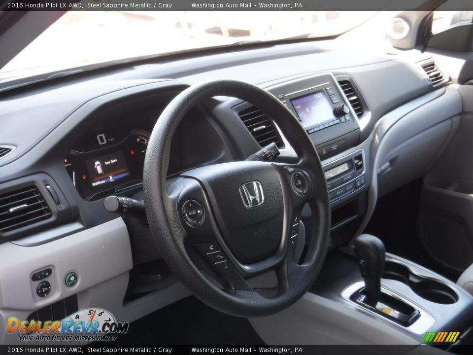 2016 Honda Pilot LX AWD Steel Sapphire Metallic / Gray Photo #11