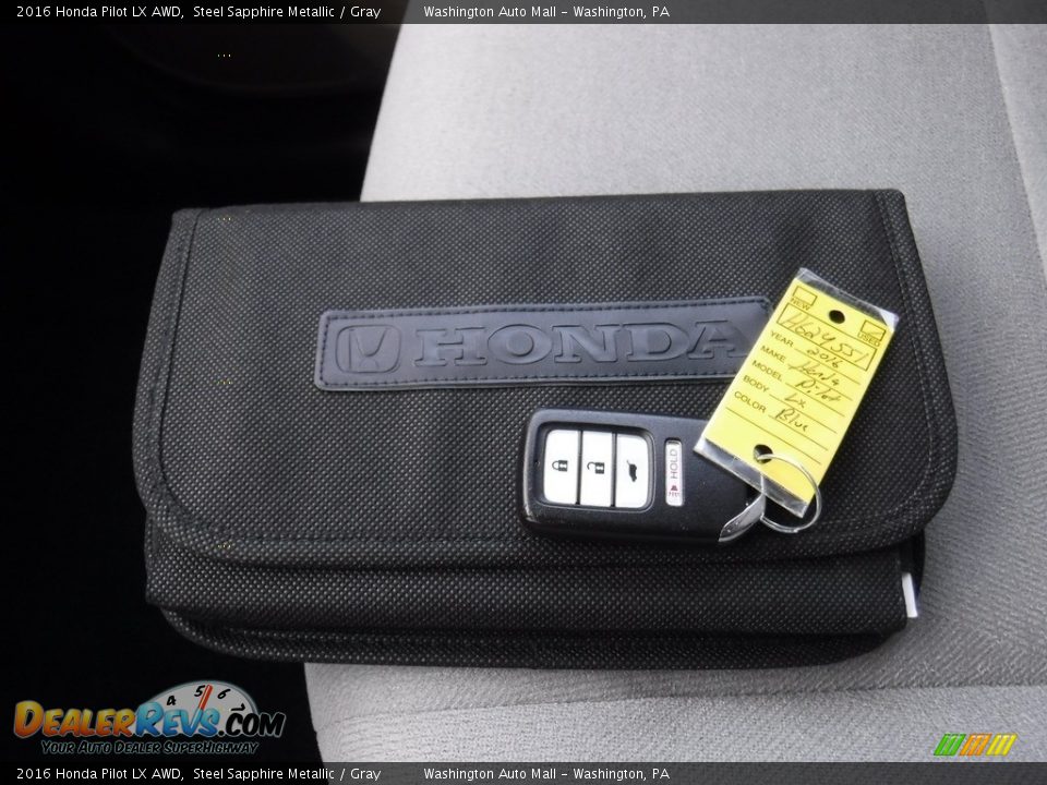 2016 Honda Pilot LX AWD Steel Sapphire Metallic / Gray Photo #23