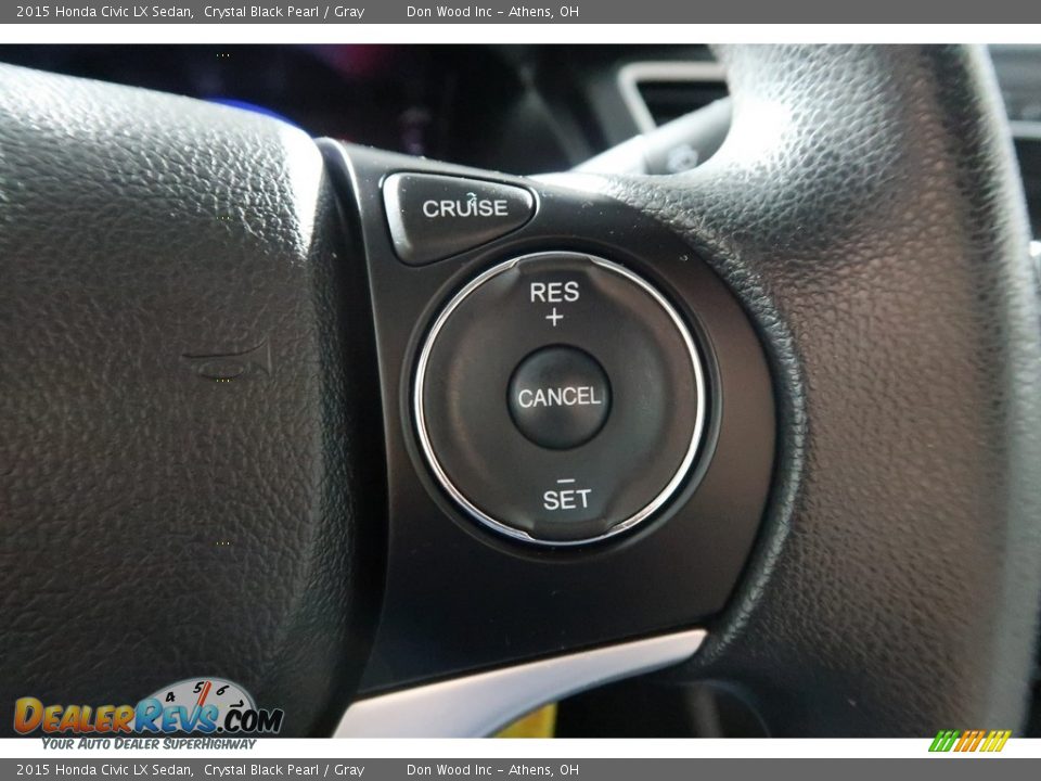 2015 Honda Civic LX Sedan Crystal Black Pearl / Gray Photo #30