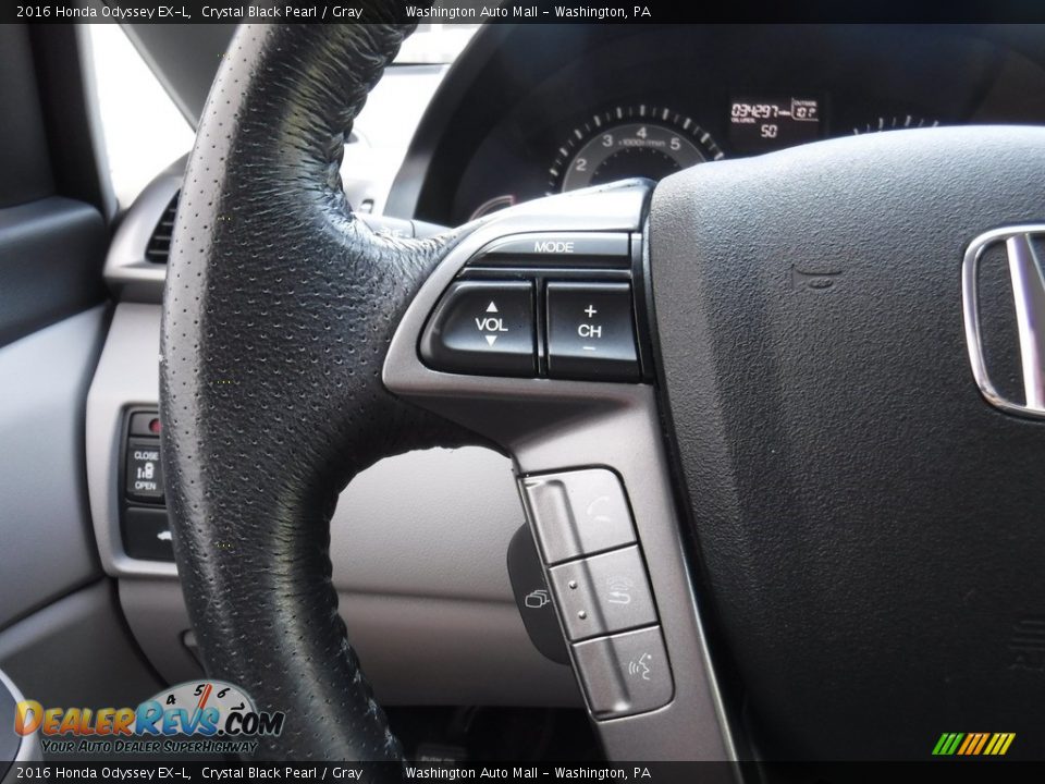 2016 Honda Odyssey EX-L Crystal Black Pearl / Gray Photo #19