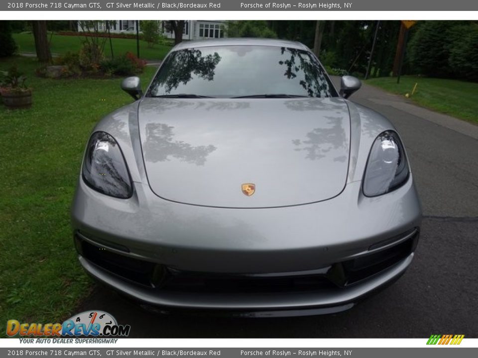 2018 Porsche 718 Cayman GTS GT Silver Metallic / Black/Bordeaux Red Photo #2