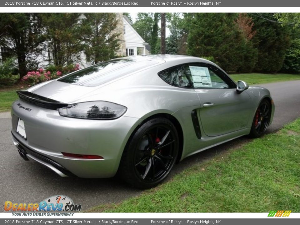2018 Porsche 718 Cayman GTS GT Silver Metallic / Black/Bordeaux Red Photo #4