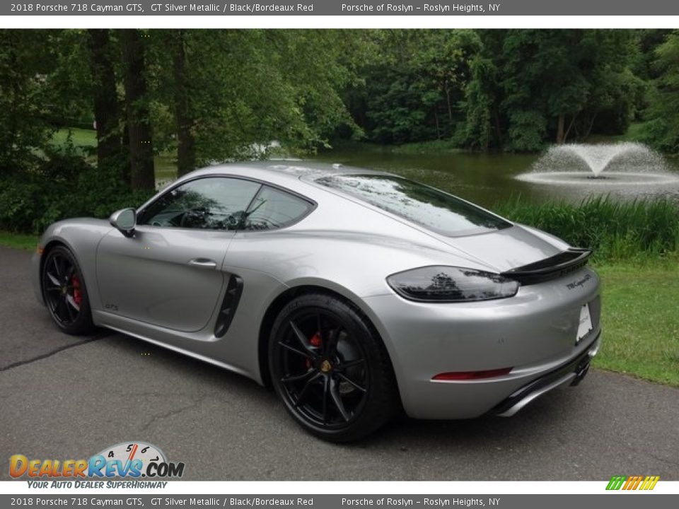 2018 Porsche 718 Cayman GTS GT Silver Metallic / Black/Bordeaux Red Photo #6