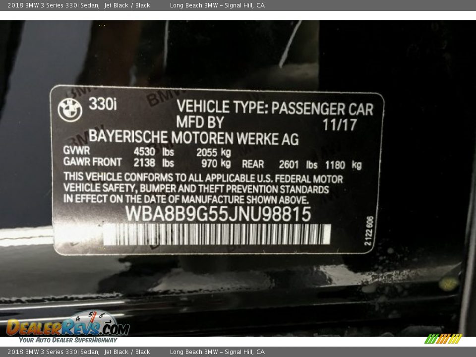 2018 BMW 3 Series 330i Sedan Jet Black / Black Photo #22