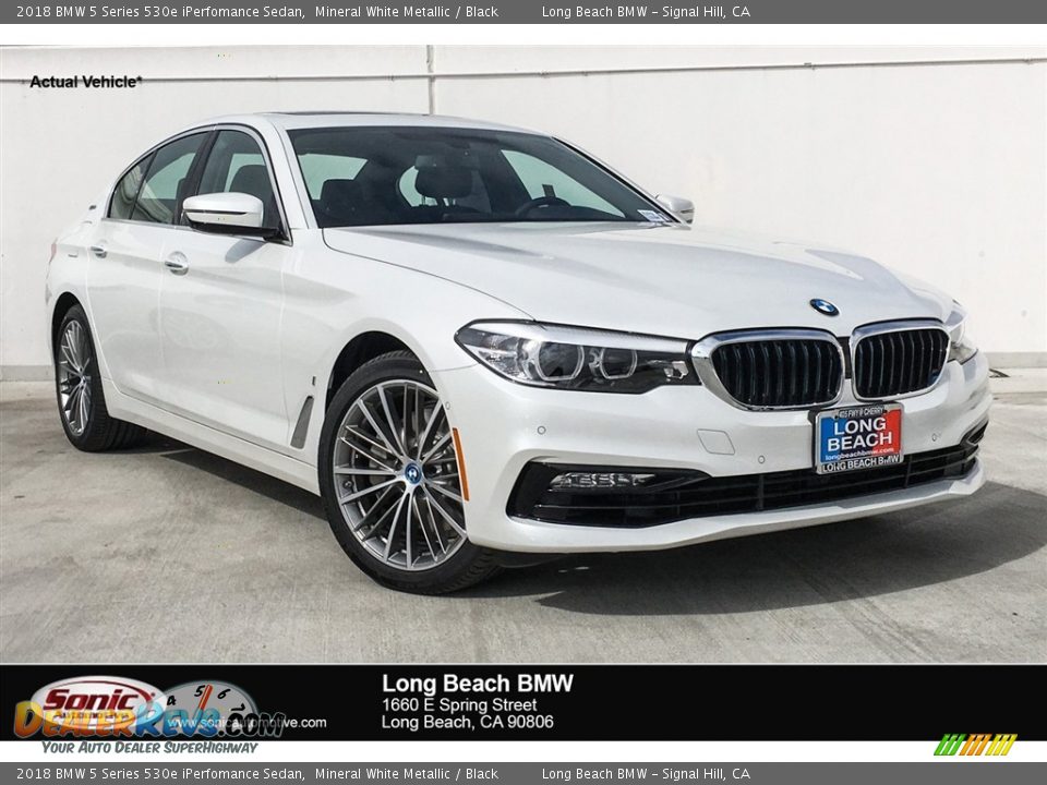 2018 BMW 5 Series 530e iPerfomance Sedan Mineral White Metallic / Black Photo #1