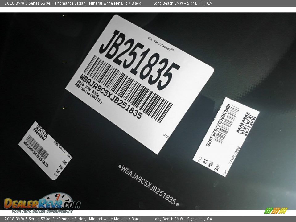 2018 BMW 5 Series 530e iPerfomance Sedan Mineral White Metallic / Black Photo #11
