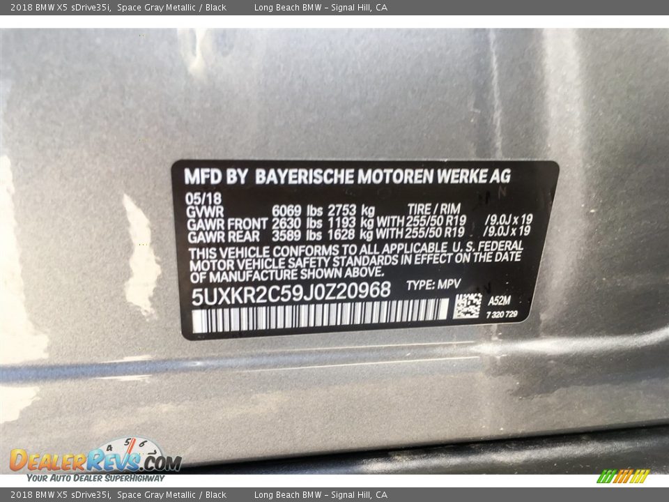 2018 BMW X5 sDrive35i Space Gray Metallic / Black Photo #11