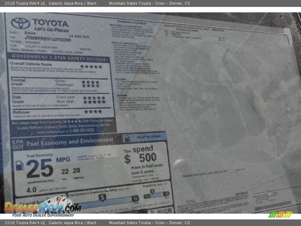 2018 Toyota RAV4 LE Galactic Aqua Mica / Black Photo #36