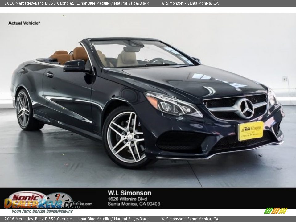 2016 Mercedes-Benz E 550 Cabriolet Lunar Blue Metallic / Natural Beige/Black Photo #1