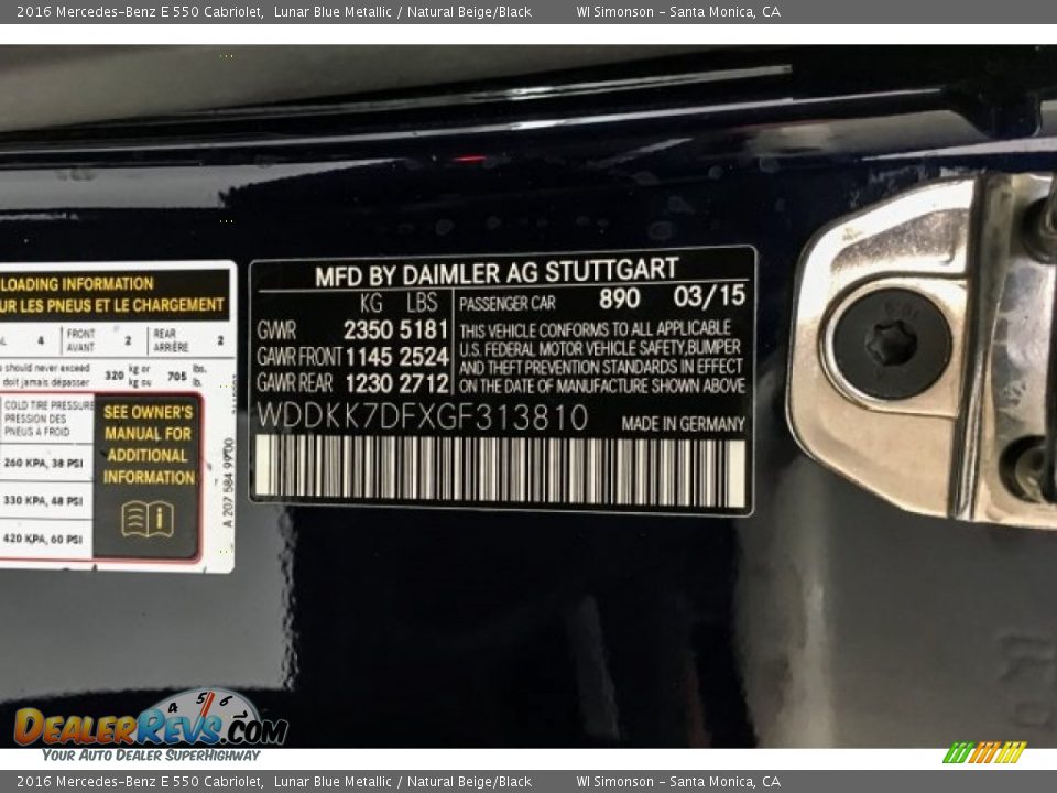 2016 Mercedes-Benz E 550 Cabriolet Lunar Blue Metallic / Natural Beige/Black Photo #23