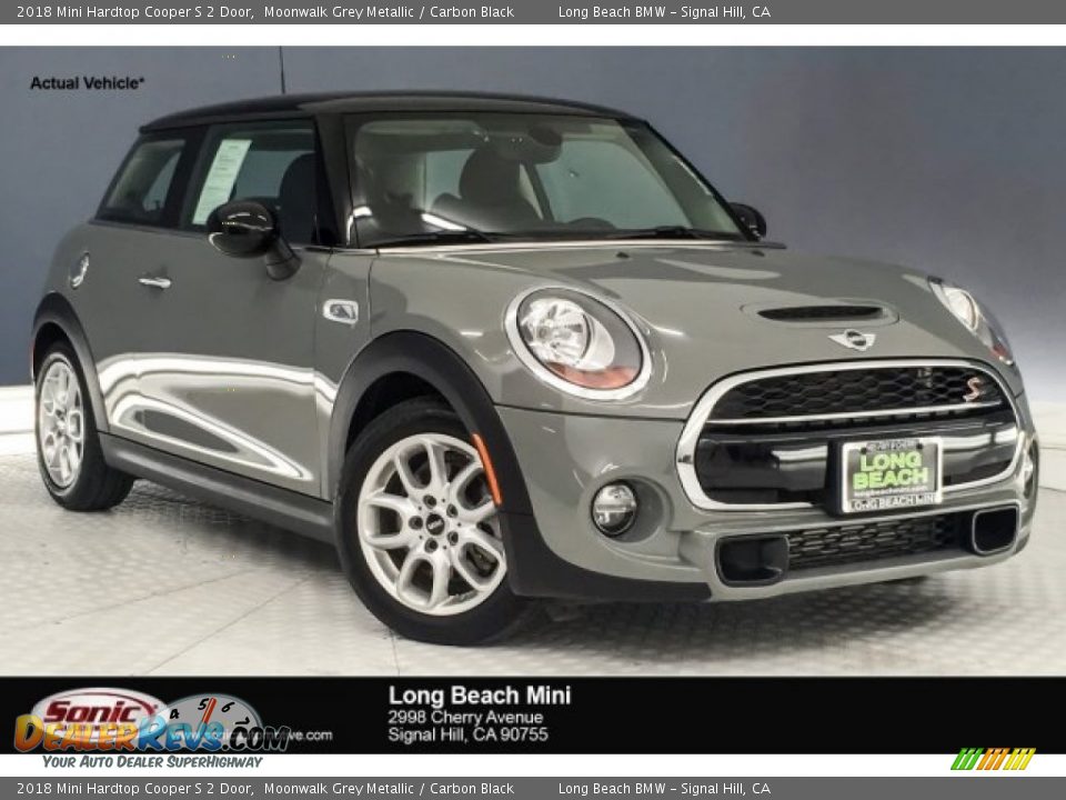 2018 Mini Hardtop Cooper S 2 Door Moonwalk Grey Metallic / Carbon Black Photo #1