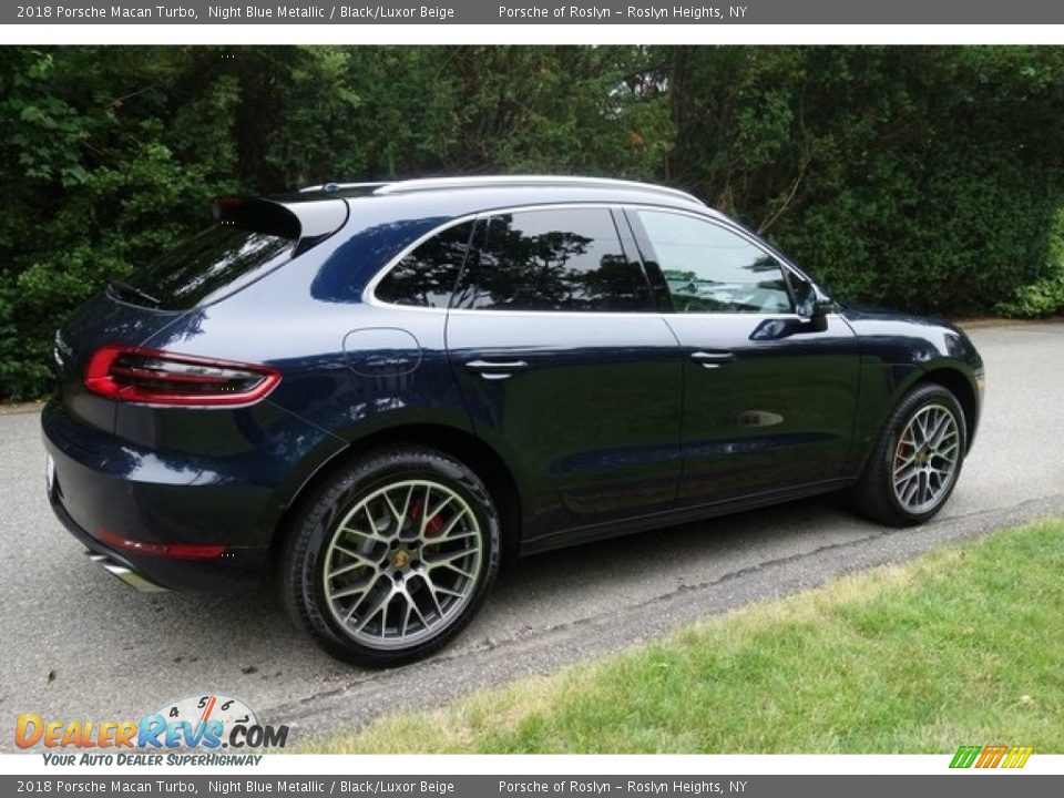 2018 Porsche Macan Turbo Night Blue Metallic / Black/Luxor Beige Photo #4