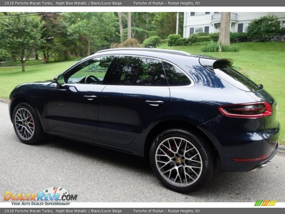 2018 Porsche Macan Turbo Night Blue Metallic / Black/Luxor Beige Photo #6