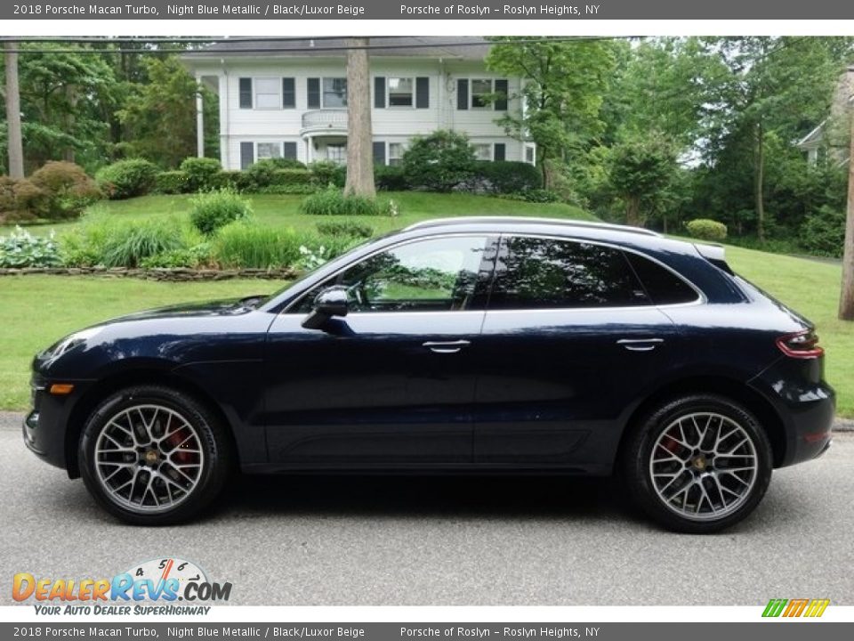 2018 Porsche Macan Turbo Night Blue Metallic / Black/Luxor Beige Photo #7