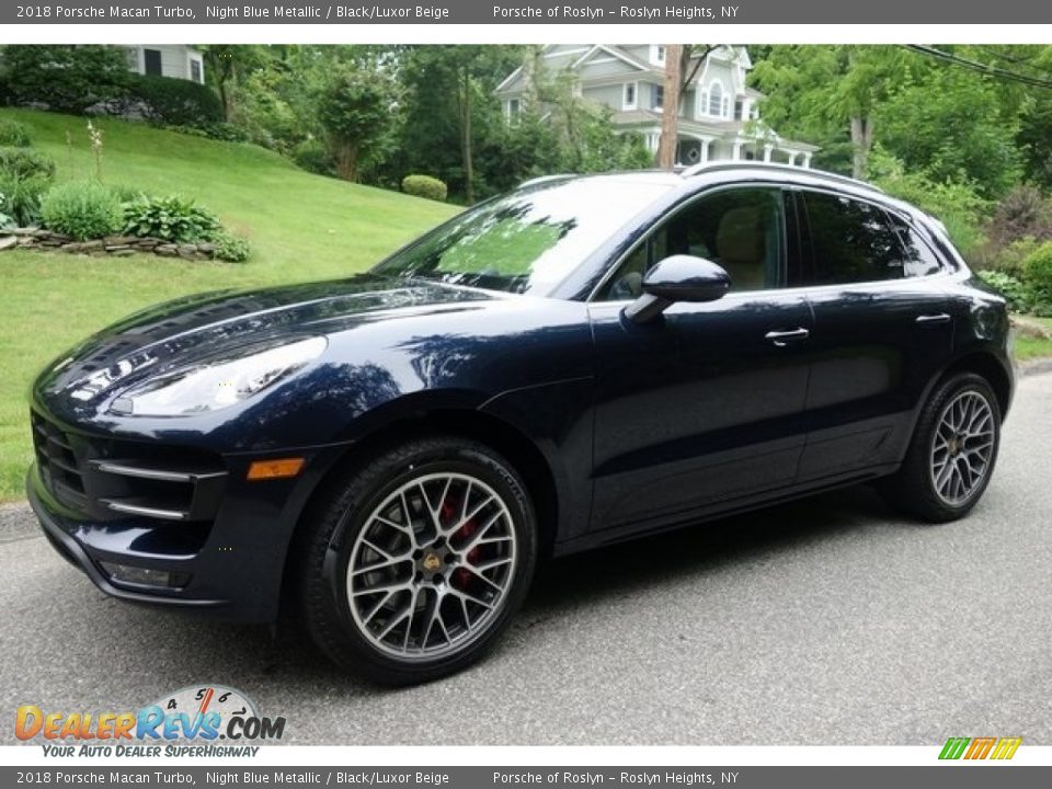 2018 Porsche Macan Turbo Night Blue Metallic / Black/Luxor Beige Photo #8