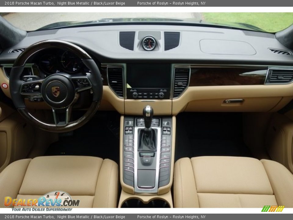 2018 Porsche Macan Turbo Night Blue Metallic / Black/Luxor Beige Photo #14