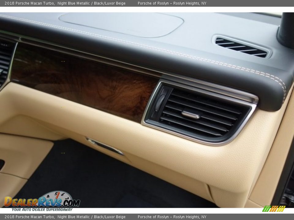 2018 Porsche Macan Turbo Night Blue Metallic / Black/Luxor Beige Photo #19