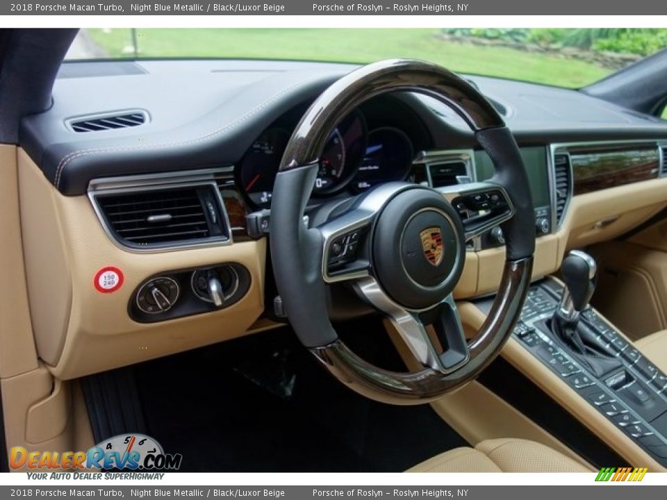 2018 Porsche Macan Turbo Night Blue Metallic / Black/Luxor Beige Photo #20