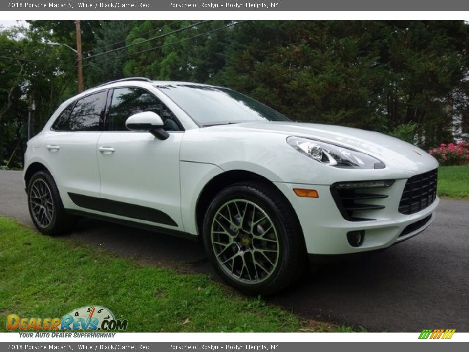 2018 Porsche Macan S White / Black/Garnet Red Photo #1