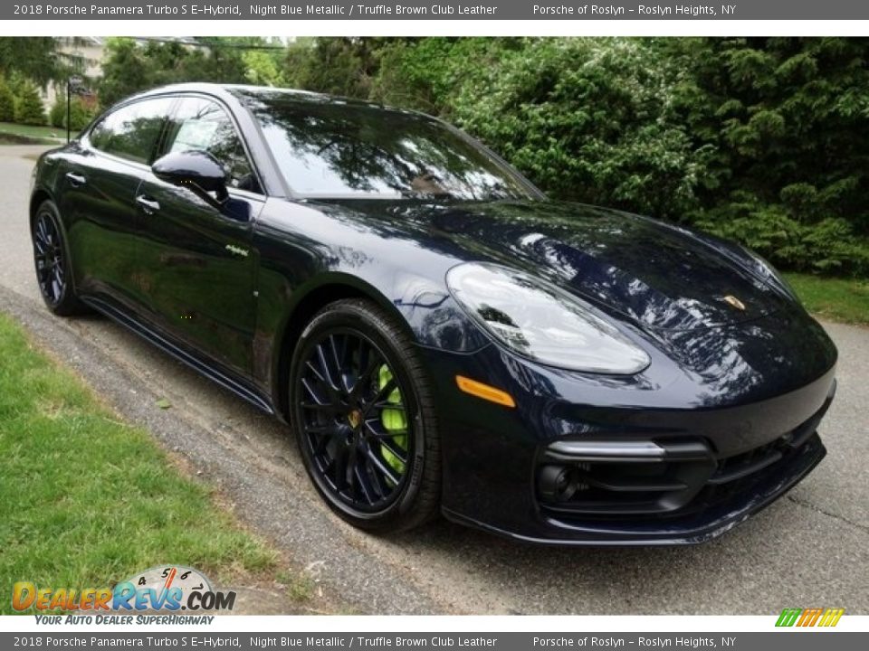 2018 Porsche Panamera Turbo S E-Hybrid Night Blue Metallic / Truffle Brown Club Leather Photo #1