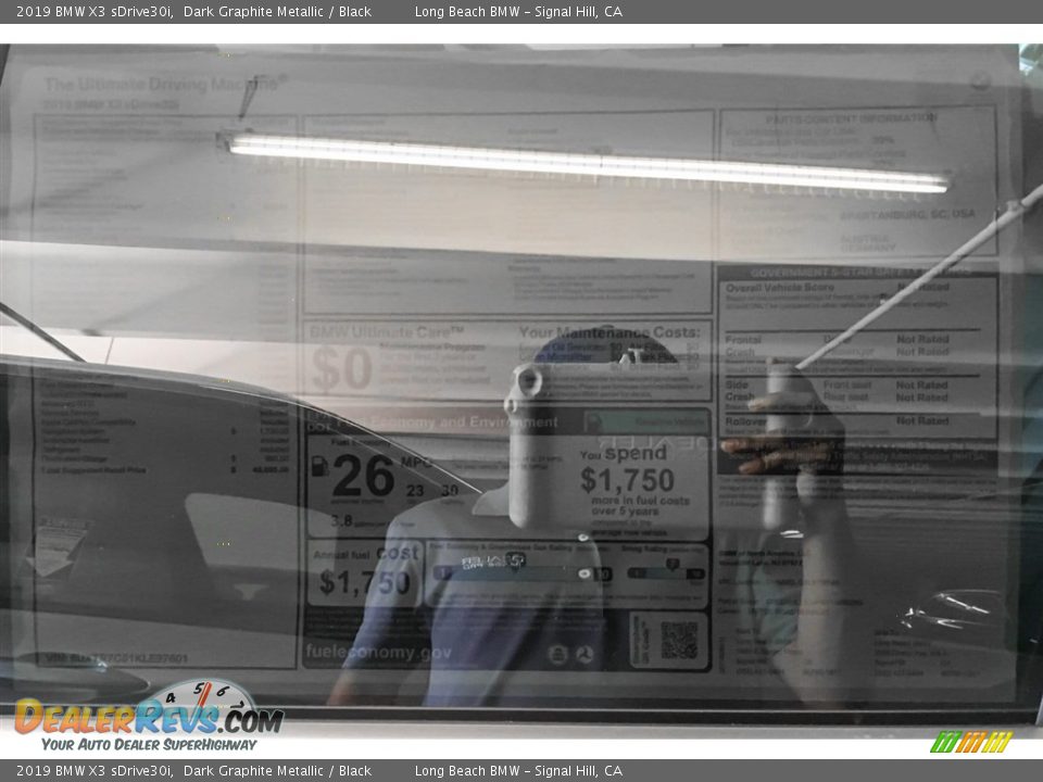 2019 BMW X3 sDrive30i Dark Graphite Metallic / Black Photo #10