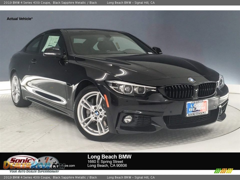 2019 BMW 4 Series 430i Coupe Black Sapphire Metallic / Black Photo #1