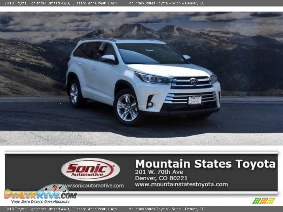 2018 Toyota Highlander Limited AWD Blizzard White Pearl / Ash Photo #1
