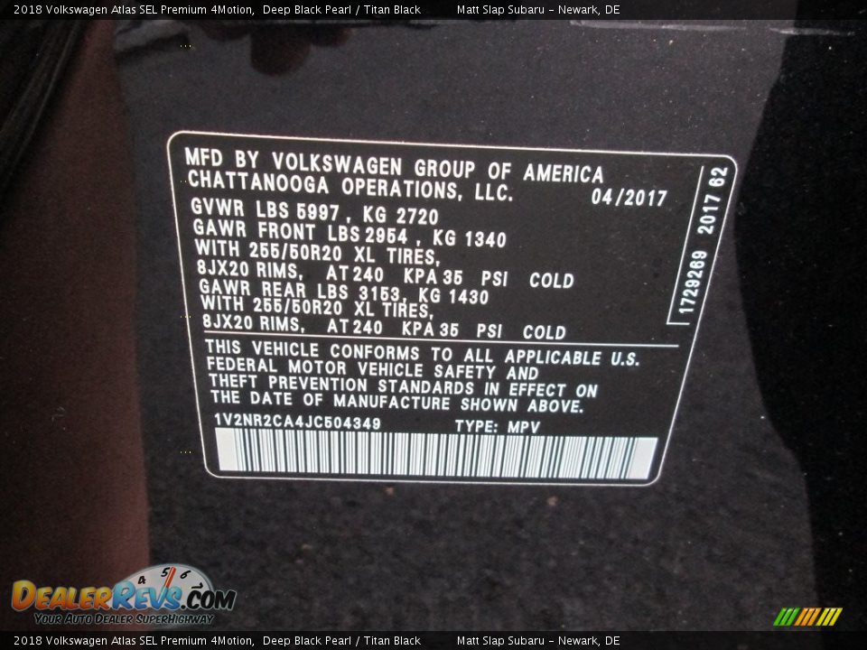 2018 Volkswagen Atlas SEL Premium 4Motion Deep Black Pearl / Titan Black Photo #28