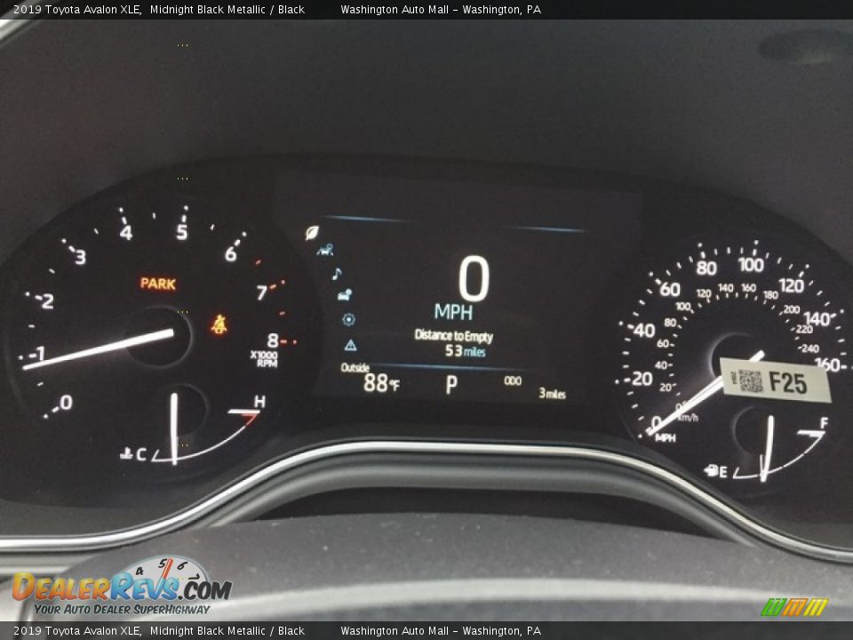 2019 Toyota Avalon XLE Midnight Black Metallic / Black Photo #12