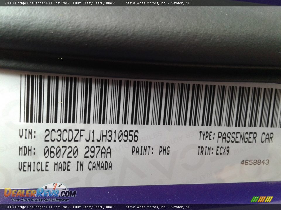 2018 Dodge Challenger R/T Scat Pack Plum Crazy Pearl / Black Photo #33