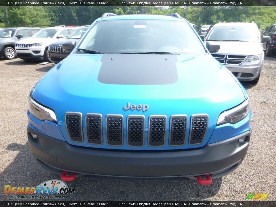 2019 Jeep Cherokee Trailhawk 4x4 Hydro Blue Pearl / Black Photo #8