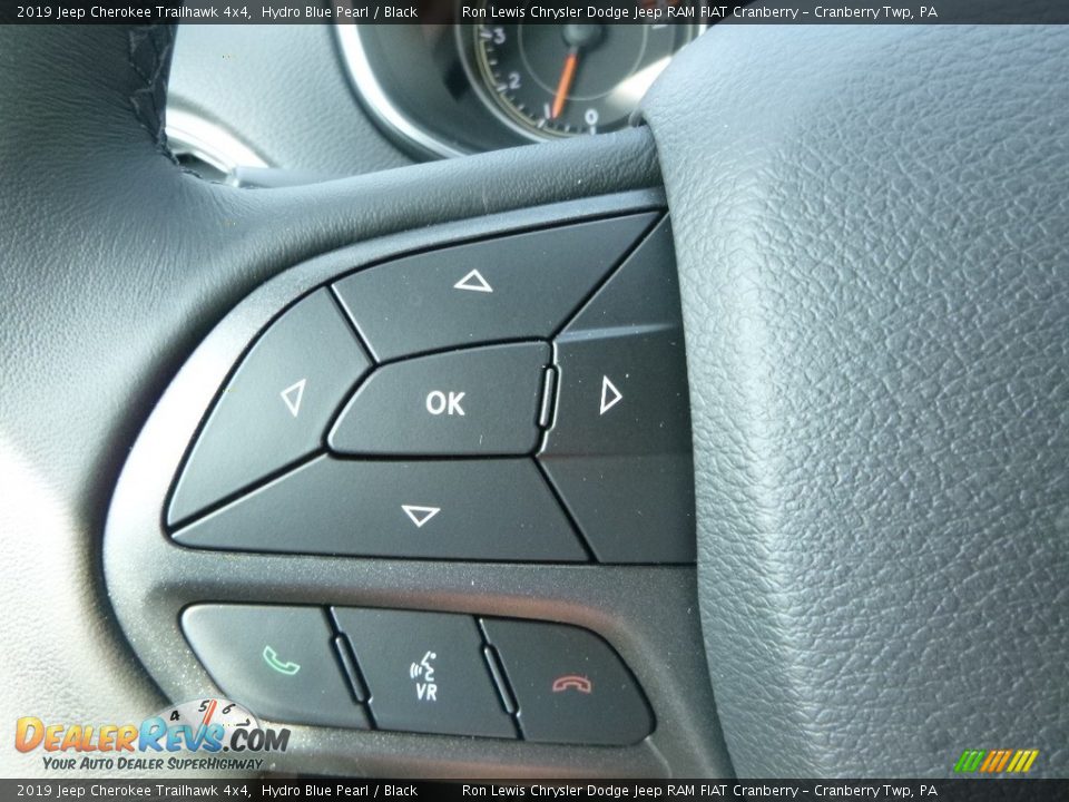 2019 Jeep Cherokee Trailhawk 4x4 Hydro Blue Pearl / Black Photo #19