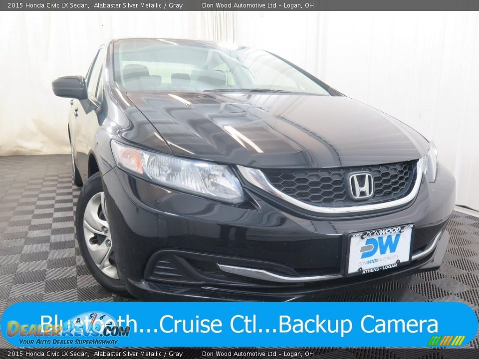 2015 Honda Civic LX Sedan Alabaster Silver Metallic / Gray Photo #1