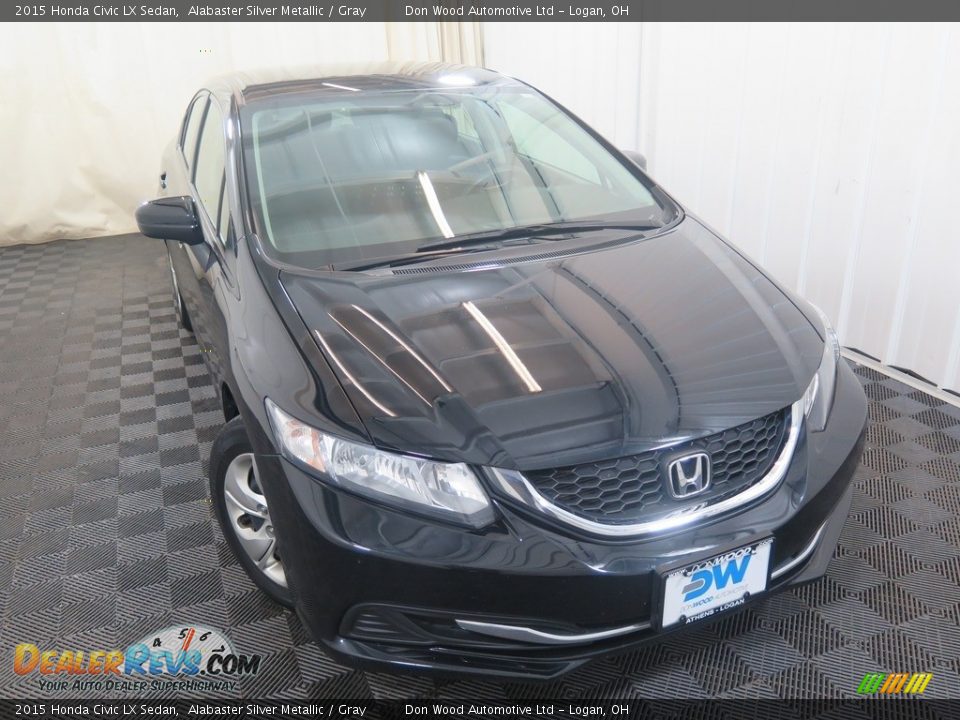 2015 Honda Civic LX Sedan Alabaster Silver Metallic / Gray Photo #2