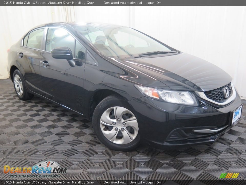 2015 Honda Civic LX Sedan Alabaster Silver Metallic / Gray Photo #4