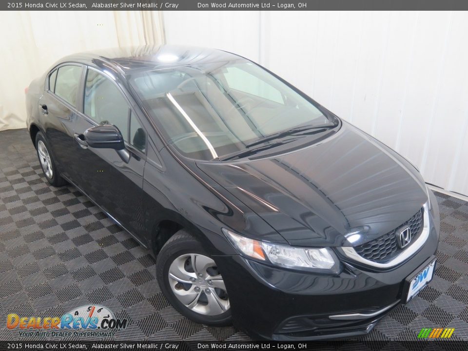 2015 Honda Civic LX Sedan Alabaster Silver Metallic / Gray Photo #5