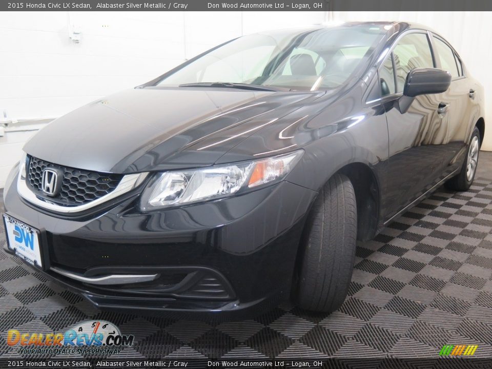 2015 Honda Civic LX Sedan Alabaster Silver Metallic / Gray Photo #7