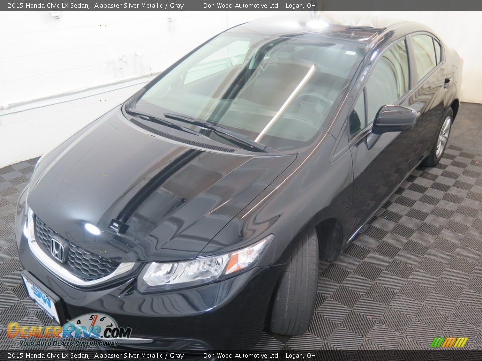 2015 Honda Civic LX Sedan Alabaster Silver Metallic / Gray Photo #8