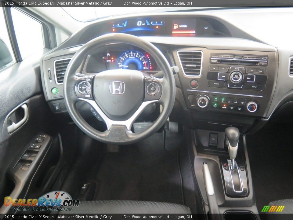 2015 Honda Civic LX Sedan Alabaster Silver Metallic / Gray Photo #12