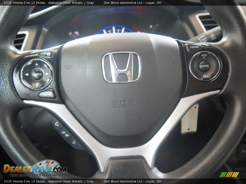 2015 Honda Civic LX Sedan Alabaster Silver Metallic / Gray Photo #13