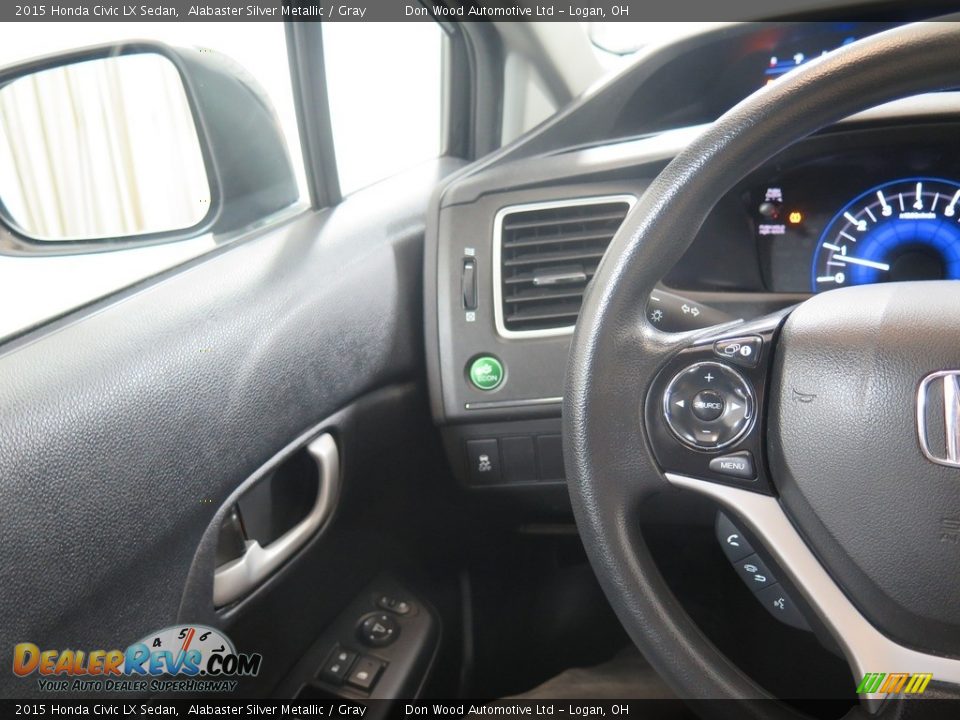 2015 Honda Civic LX Sedan Alabaster Silver Metallic / Gray Photo #14