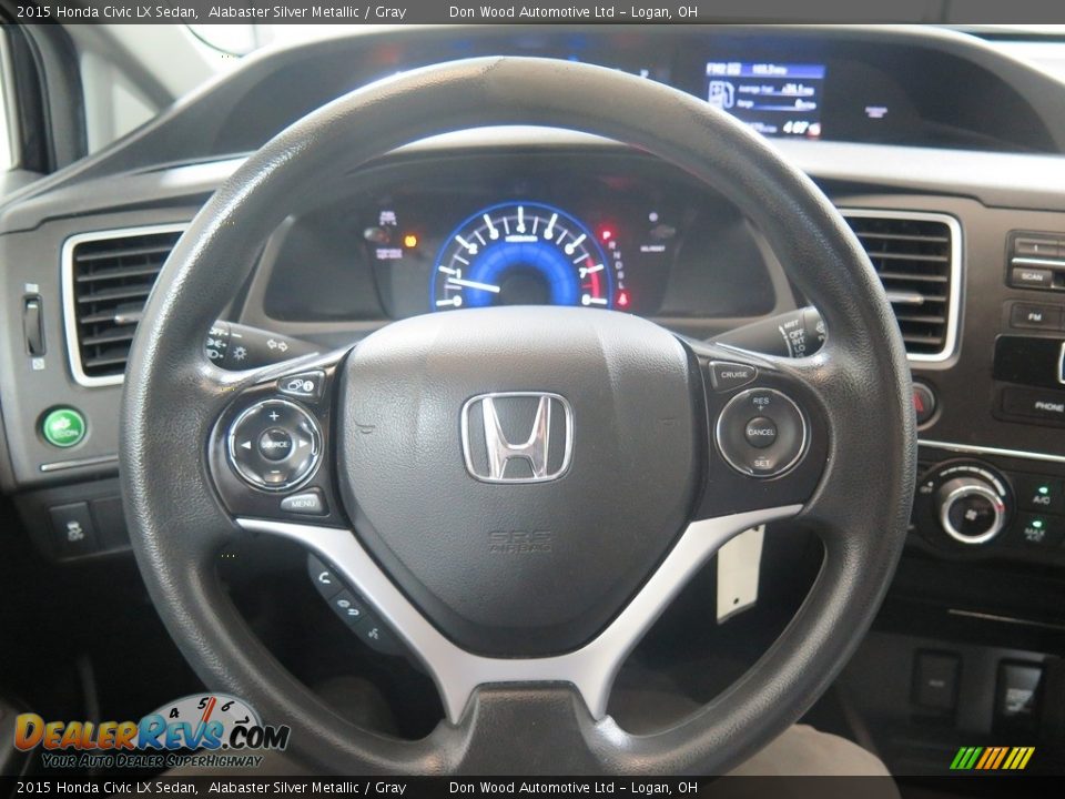 2015 Honda Civic LX Sedan Alabaster Silver Metallic / Gray Photo #15