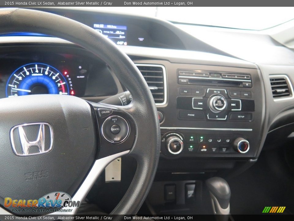 2015 Honda Civic LX Sedan Alabaster Silver Metallic / Gray Photo #16