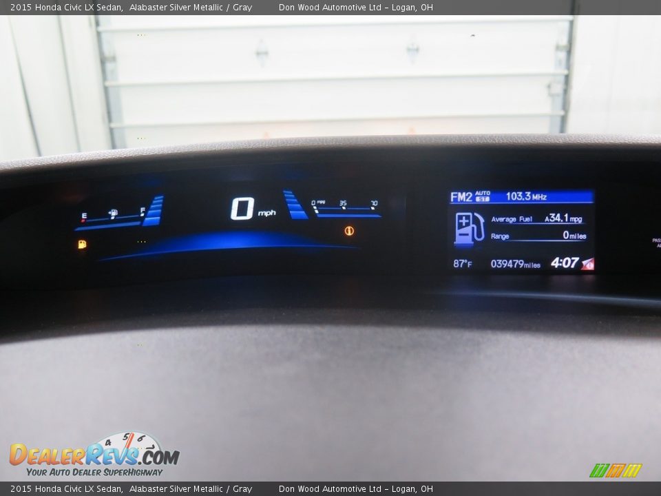 2015 Honda Civic LX Sedan Alabaster Silver Metallic / Gray Photo #17