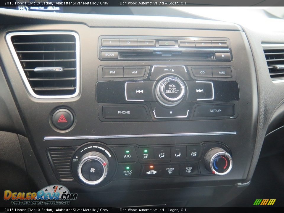 2015 Honda Civic LX Sedan Alabaster Silver Metallic / Gray Photo #21