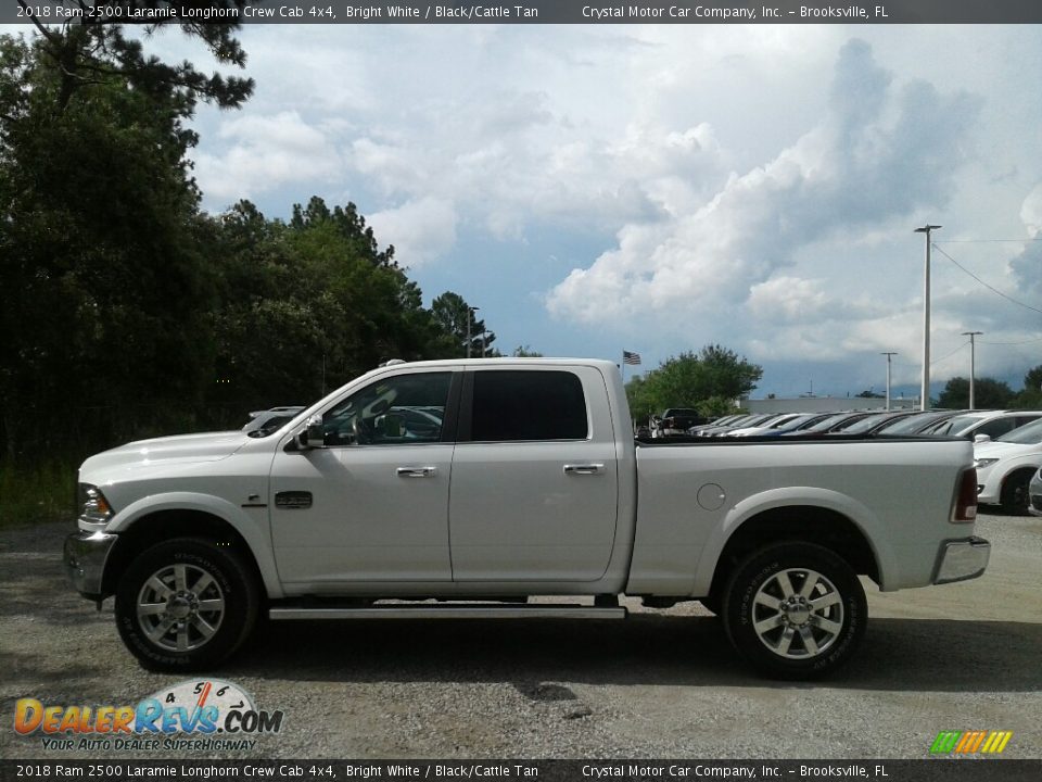 2018 Ram 2500 Laramie Longhorn Crew Cab 4x4 Bright White / Black/Cattle Tan Photo #2