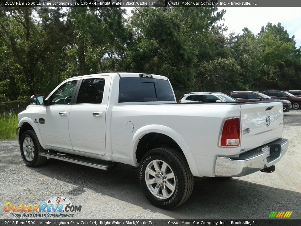 2018 Ram 2500 Laramie Longhorn Crew Cab 4x4 Bright White / Black/Cattle Tan Photo #3