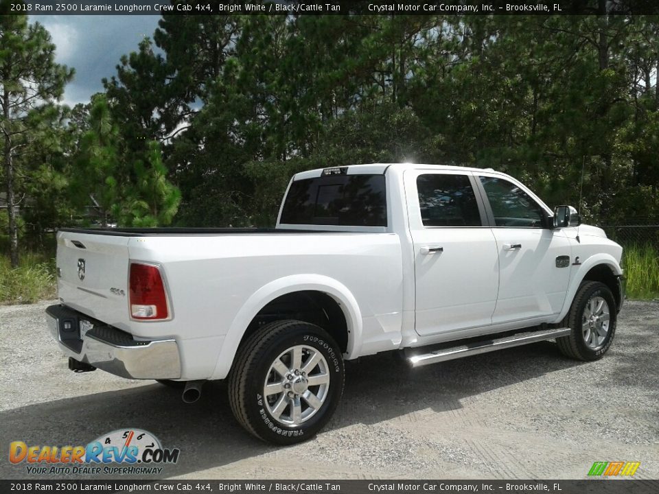2018 Ram 2500 Laramie Longhorn Crew Cab 4x4 Bright White / Black/Cattle Tan Photo #5