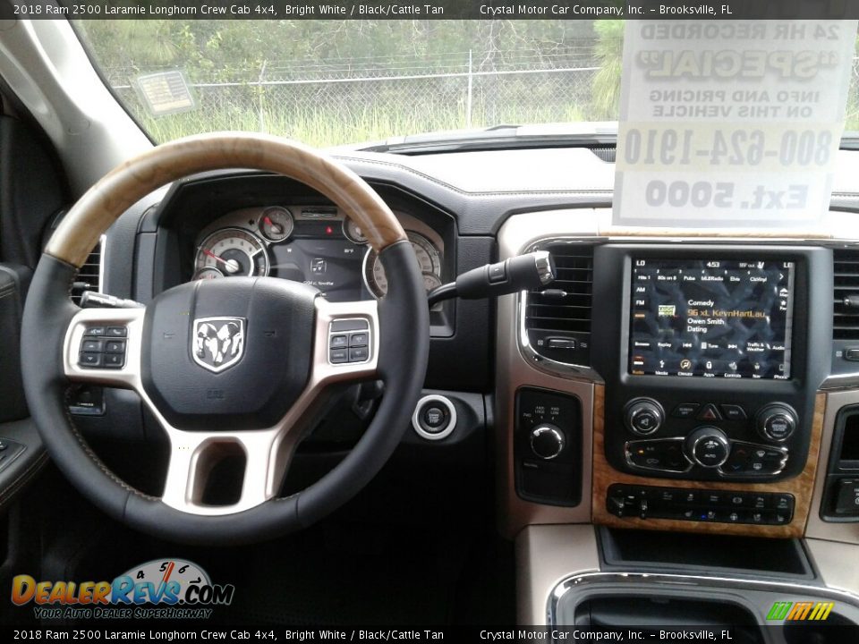2018 Ram 2500 Laramie Longhorn Crew Cab 4x4 Bright White / Black/Cattle Tan Photo #13